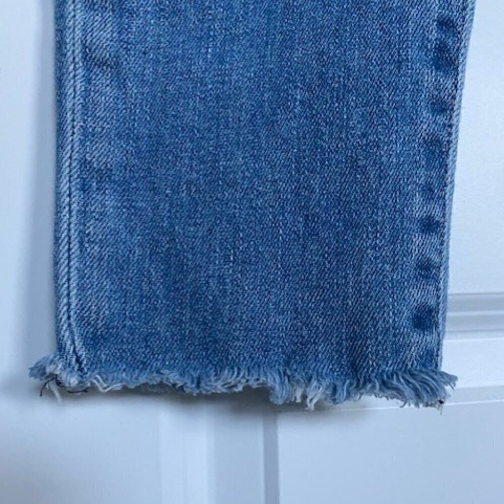 MOUSSY Vintage Mid Rise Tapered Leg Distressed Denim Blue Jeans 26 - Picture 11 of 16